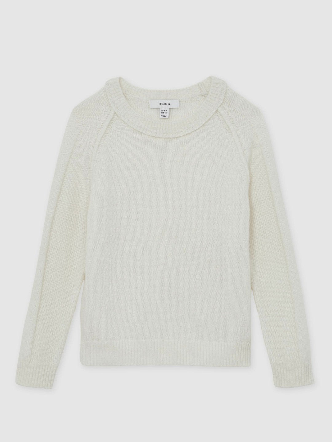 Reiss 3-9 yrs Wool-Cashmere Reverse-Seam Jumper in Off White