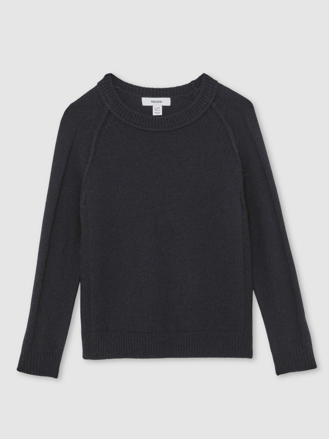 Reiss 9-13 yrs Wool-Cashmere Reverse-Seam Jumper in Navy