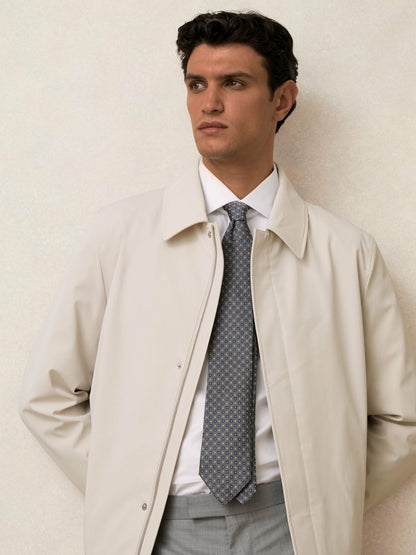 Reiss Hybrid Removable Funnel Neck Overcoat in Light Stone