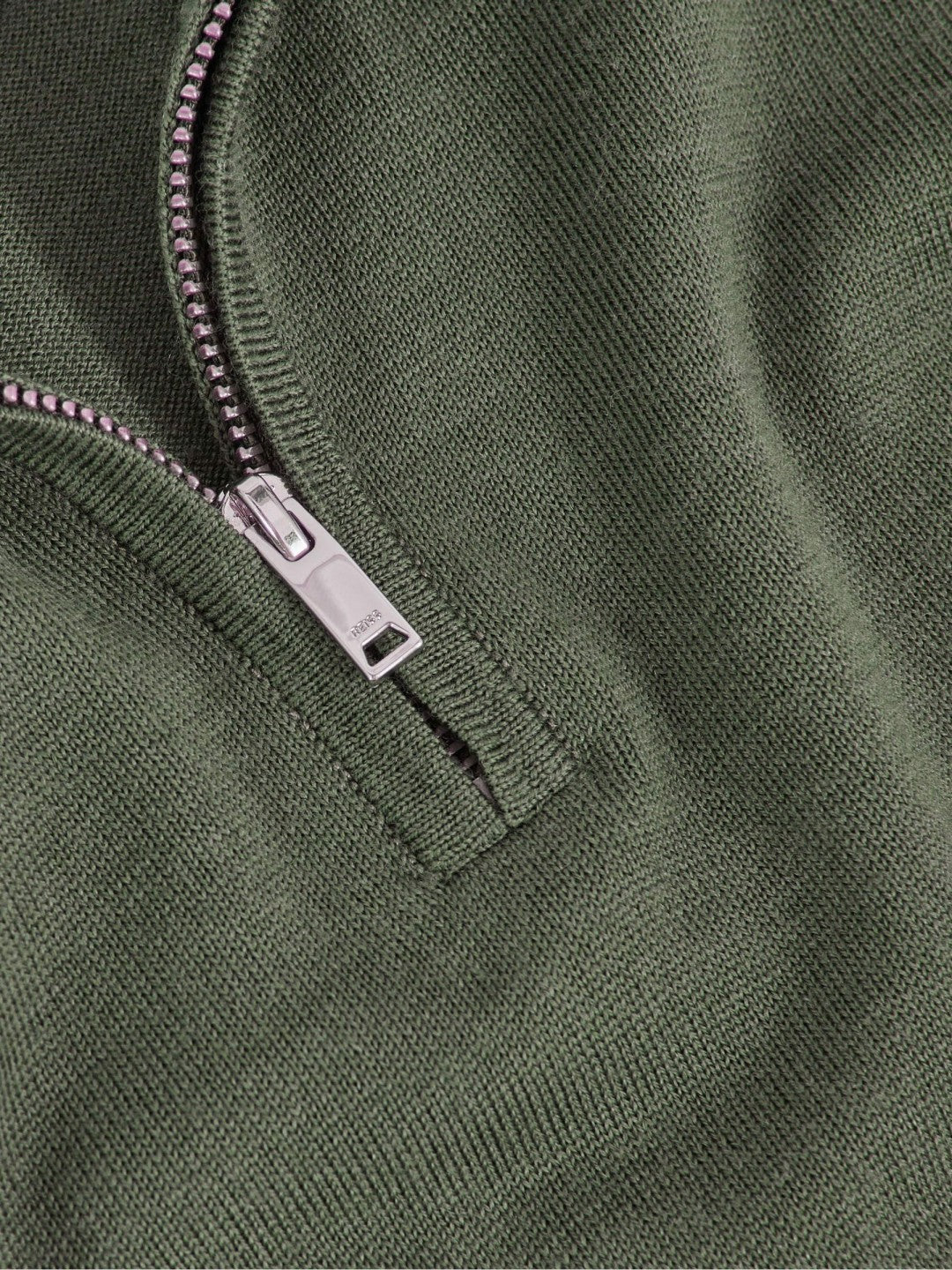 Reiss 13-14 yrs Merino Wool Half-Zip Funnel Neck Jumper in Kale Green