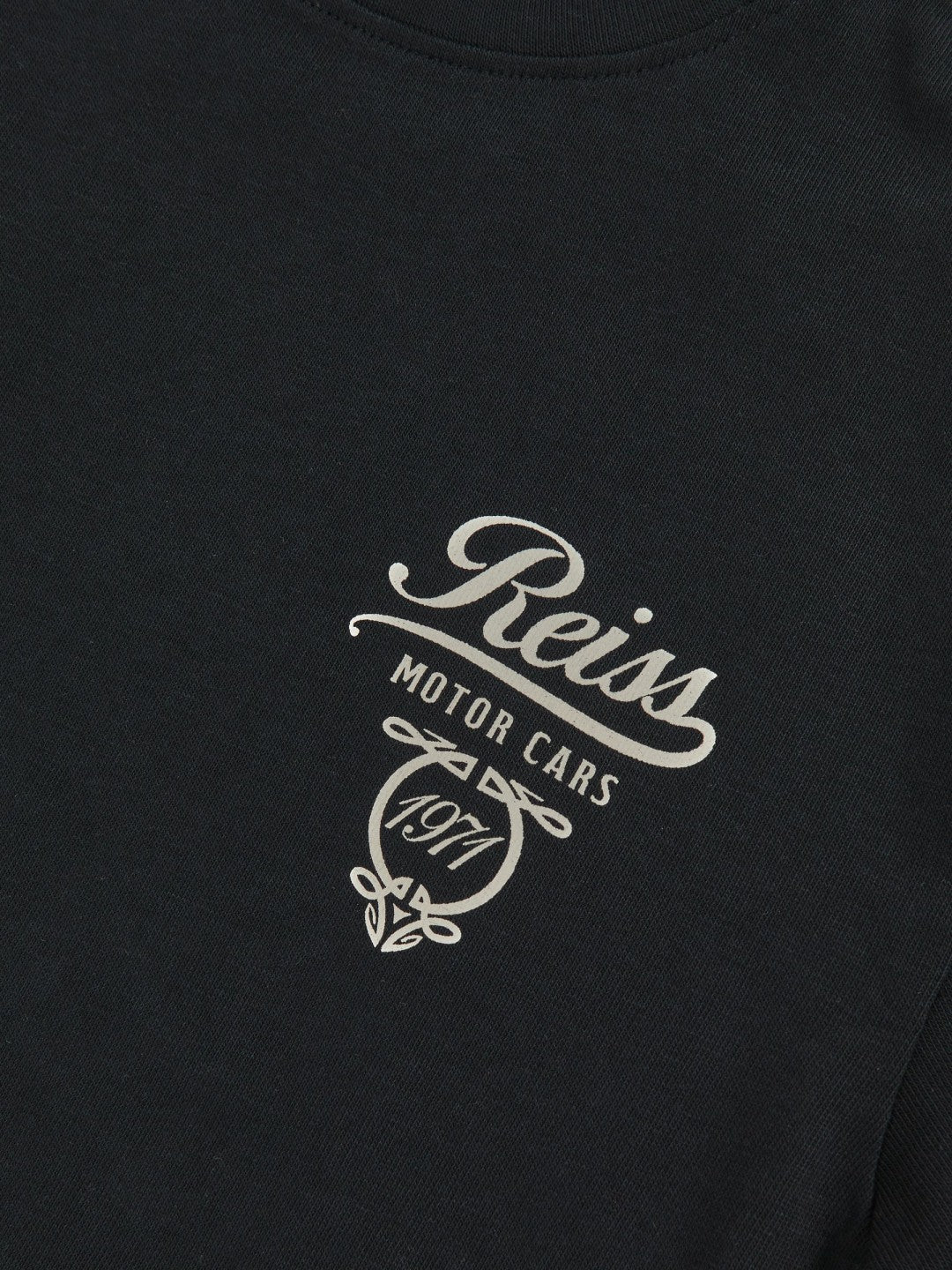 Reiss Cotton Motor Cars-Print T-Shirt in Blue