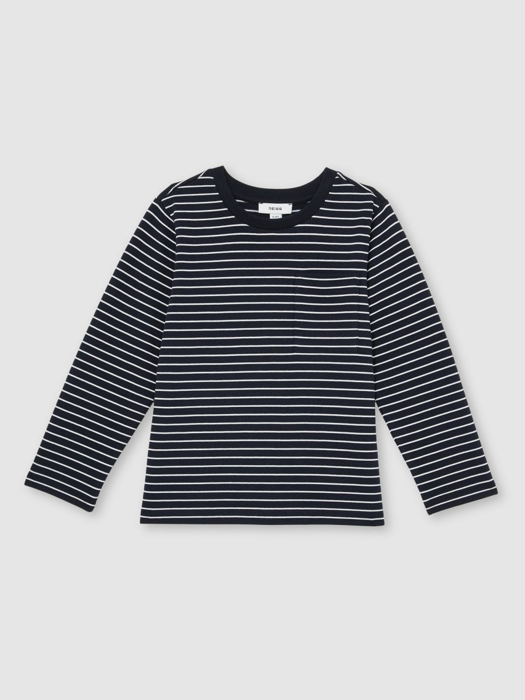 Reiss 9-13 yrs Stretch-Cotton Stripe T-Shirt in Navy/White
