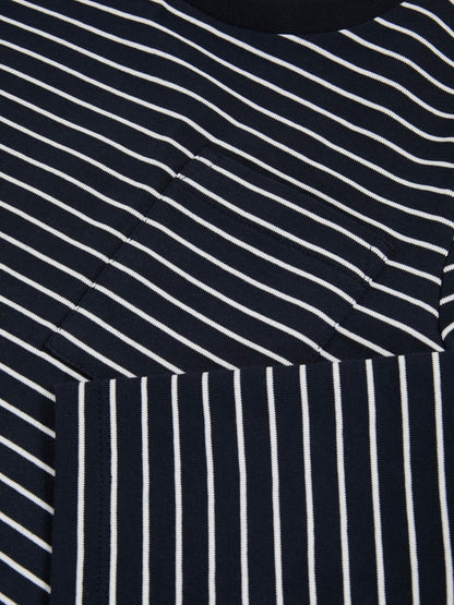 Reiss 4-9 yrs Stretch-Cotton Stripe T-Shirt in Navy/White
