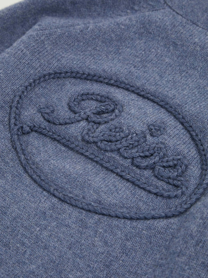 Reiss 13-14 yrs Wool Embroidered-Logo Cardigan in Dark Airforce Blue