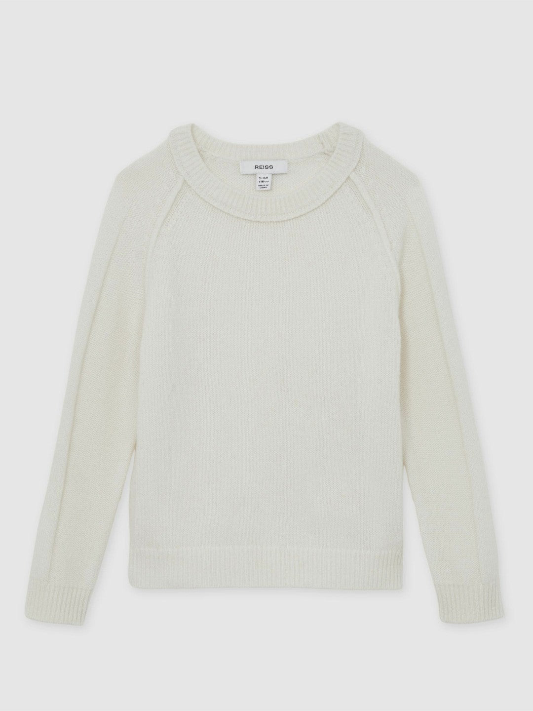 Reiss 13-14 yrs Wool-Cashmere Reverse-Seam Jumper in Off White