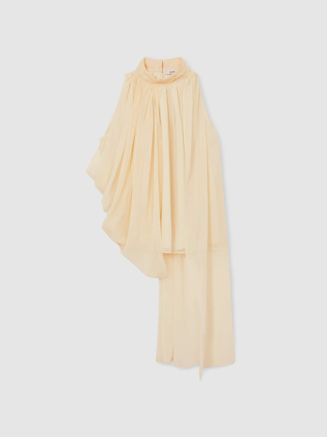 Reiss Draped Chiffon Sleeveless Top in Ivory