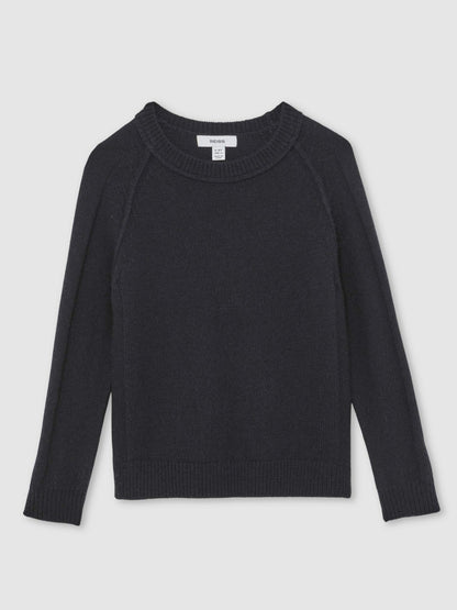 Reiss 13-14 yrs Wool-Cashmere Reverse-Seam Jumper in Navy