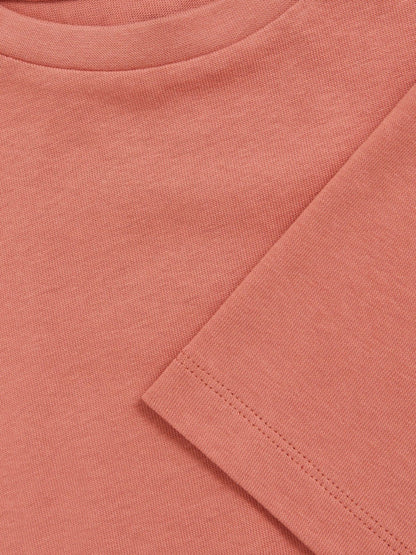 Reiss Cotton Oversized Cropped T-Shirt in Rose