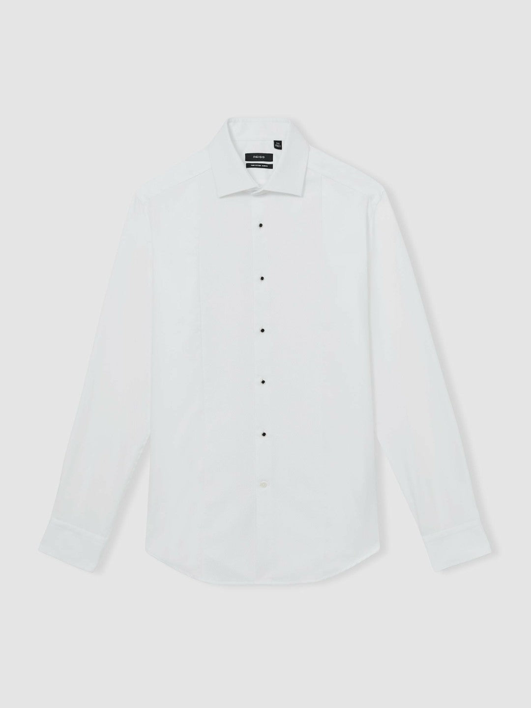 Reiss Slim Fit Cotton Double-Cuff Dinner Shirt Regular-Fit in White