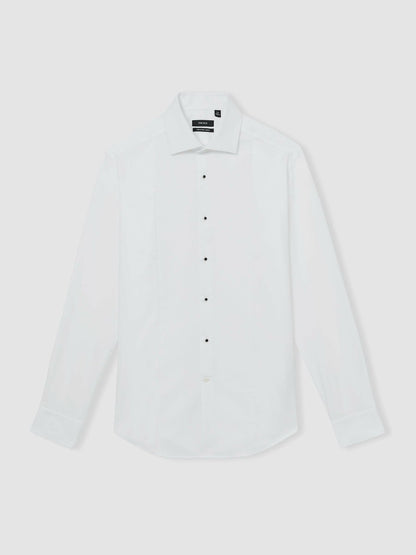 Reiss Slim Fit Cotton Double-Cuff Dinner Shirt Regular-Fit in White