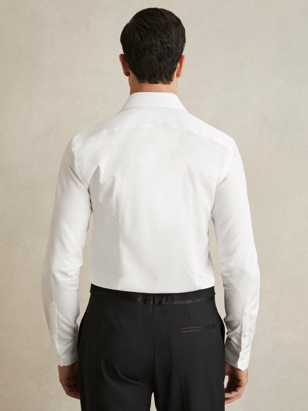 Reiss Slim Fit Cotton Double-Cuff Dinner Shirt Regular-Fit in White