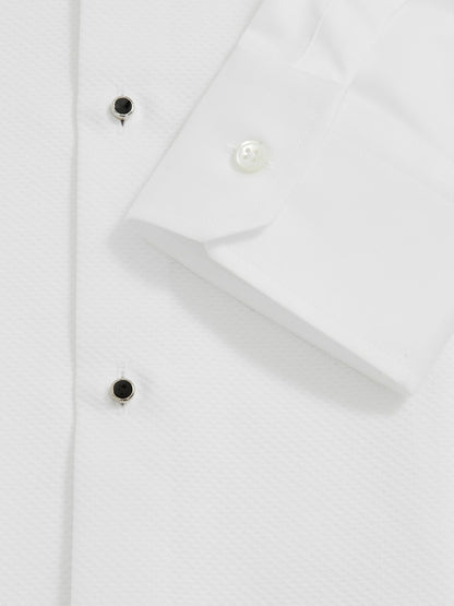 Reiss Slim Fit Cotton Double-Cuff Dinner Shirt Regular-Fit in White