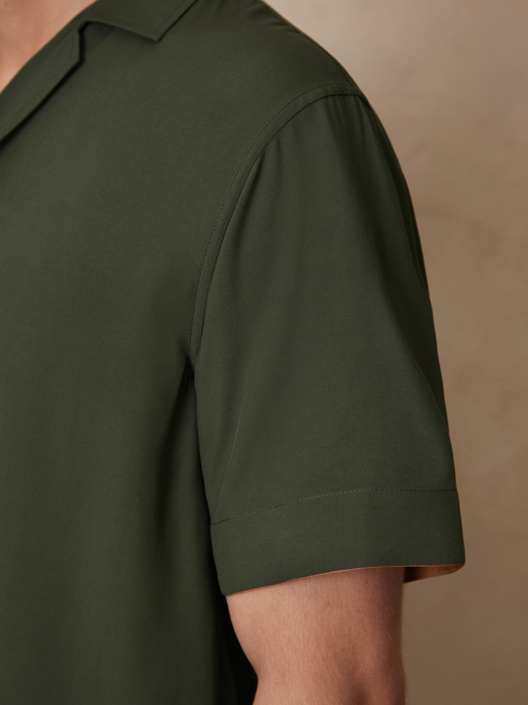 Reiss | Ché Stripe-Cuff Shirt in Pine Green