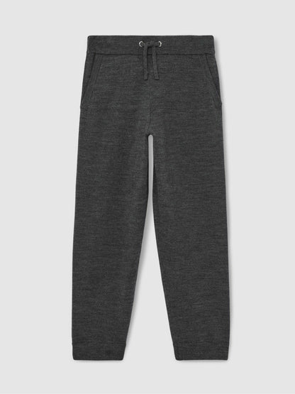 Reiss 13-14 yrs Merino Wool Cuffed Joggers in Derby Grey Melange