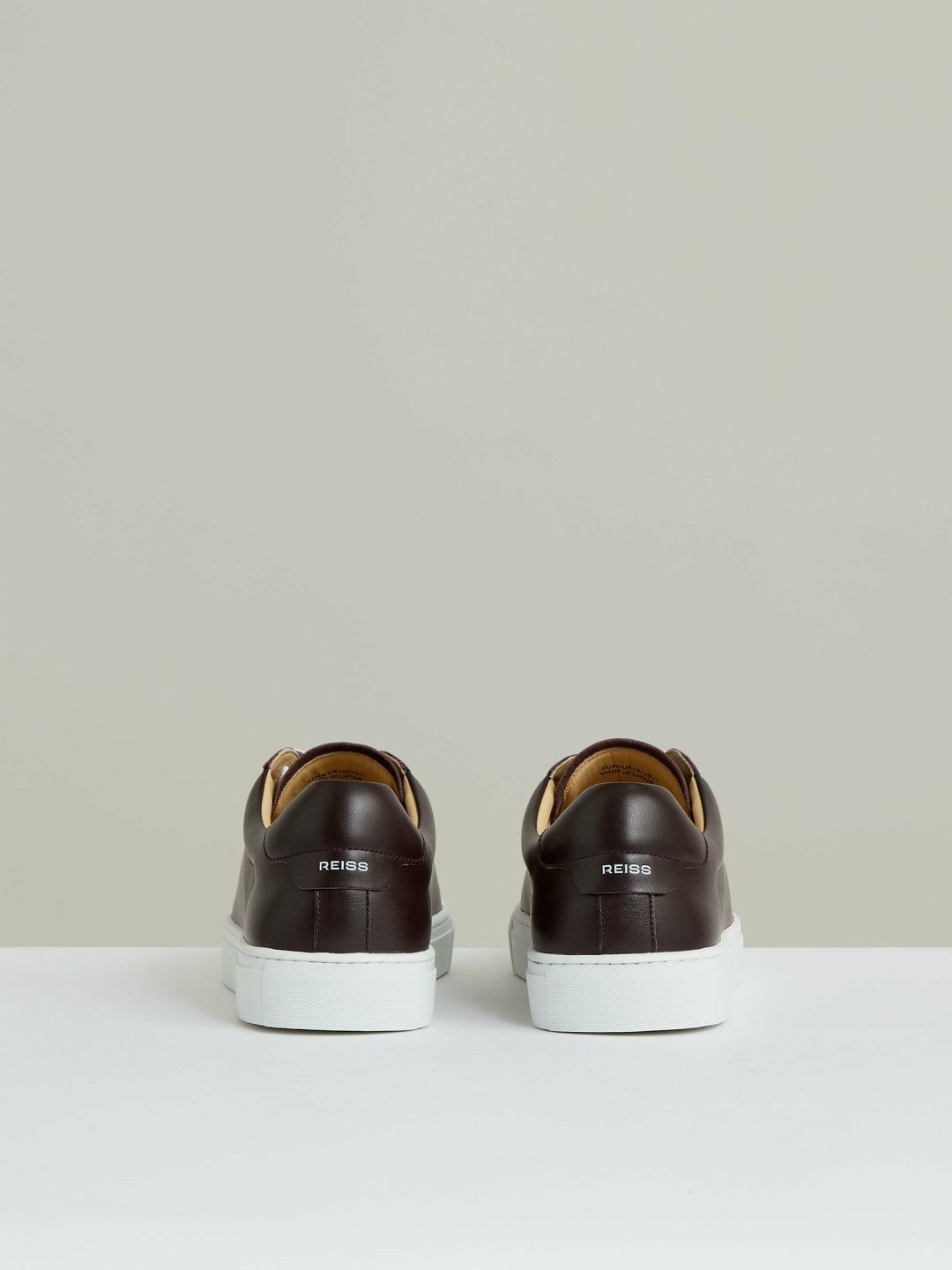 Reiss Leather Low-Top Trainers in Plum Purple