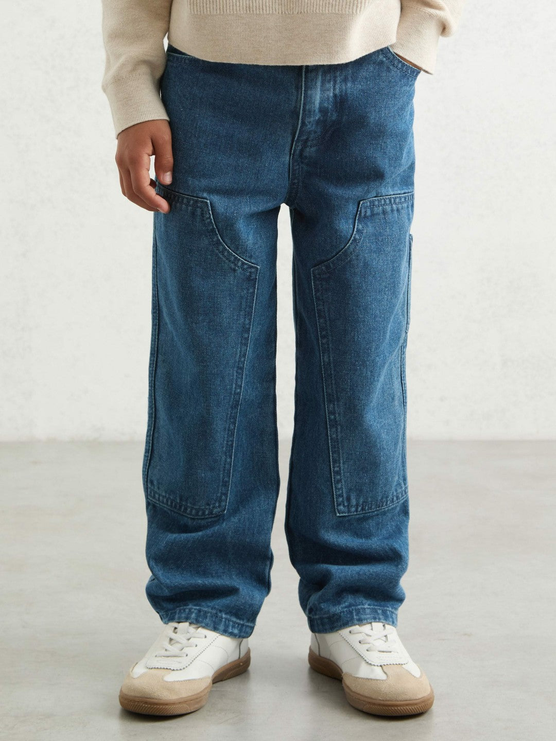 Reiss 13-14 yrs Straight-Leg Carpenter Jeans in Mid Blue