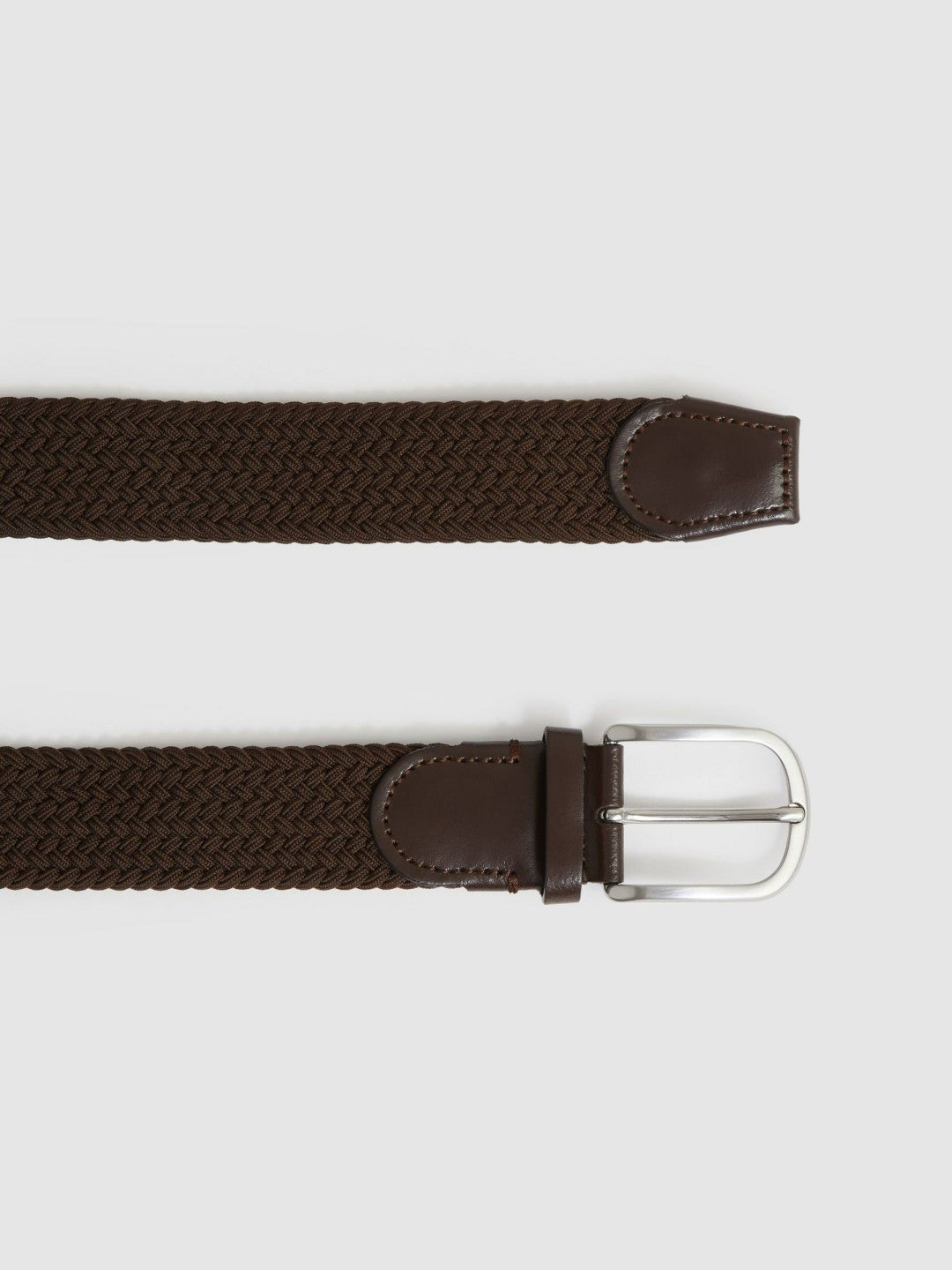 Reiss Basket Weave Belt in Dark Brown