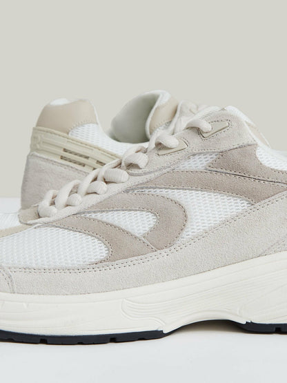 Reiss Panelled Running Trainers in Off White/Stone