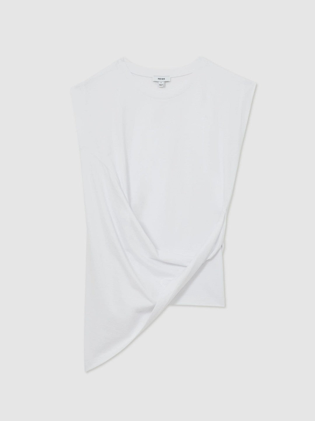 Reiss Cotton Drape T-Shirt in White