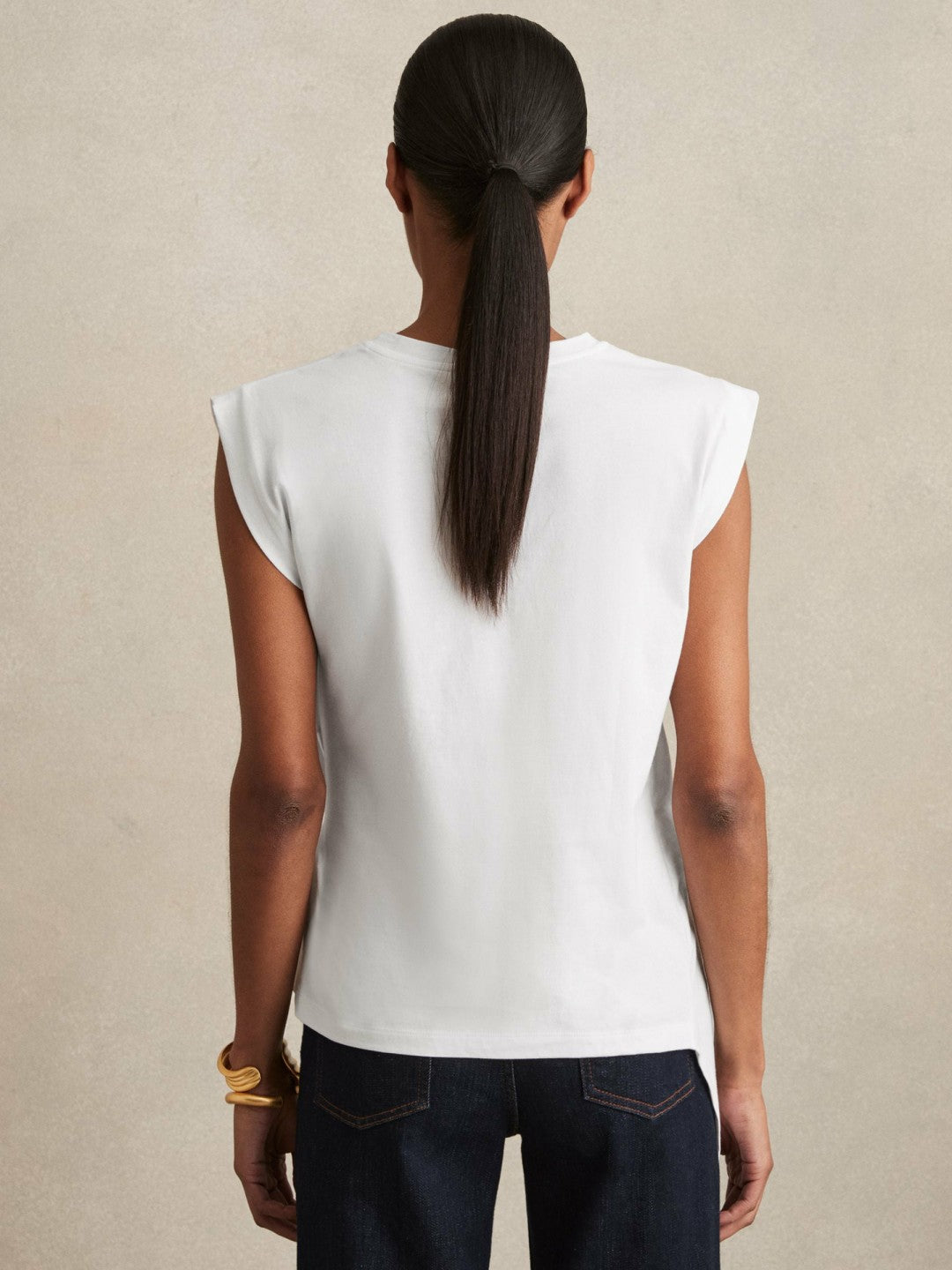 Reiss Cotton Drape T-Shirt in White