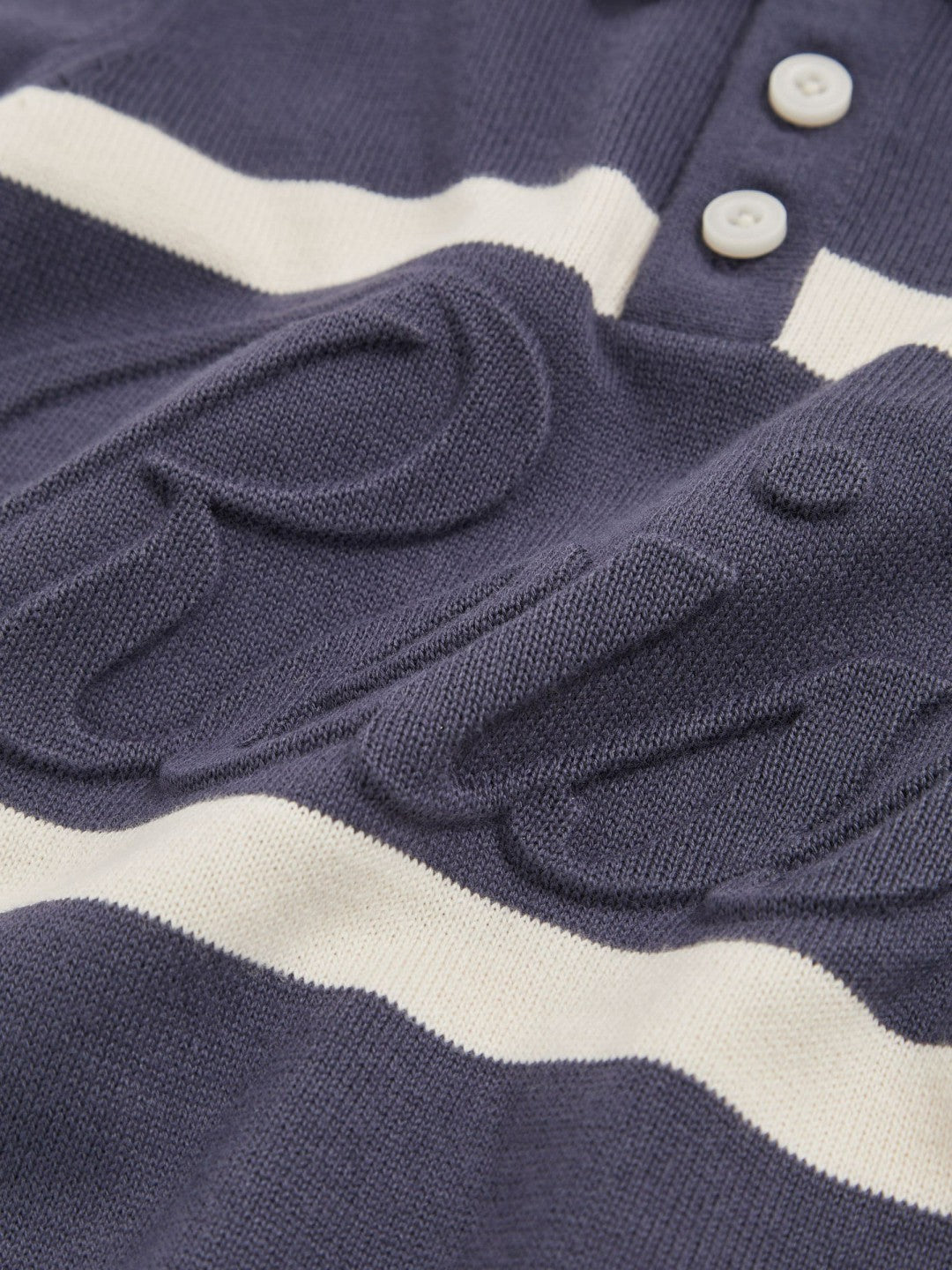 Reiss 3-9 yrs Cotton Logo-Embossed Knit Polo Shirt in Indigo Blue/White
