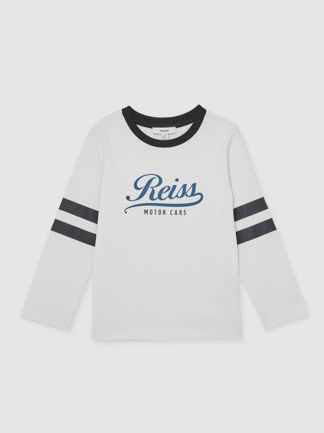 Reiss 3-9 yrs Cotton Motor Cars Logo T-Shirt in White/Blue