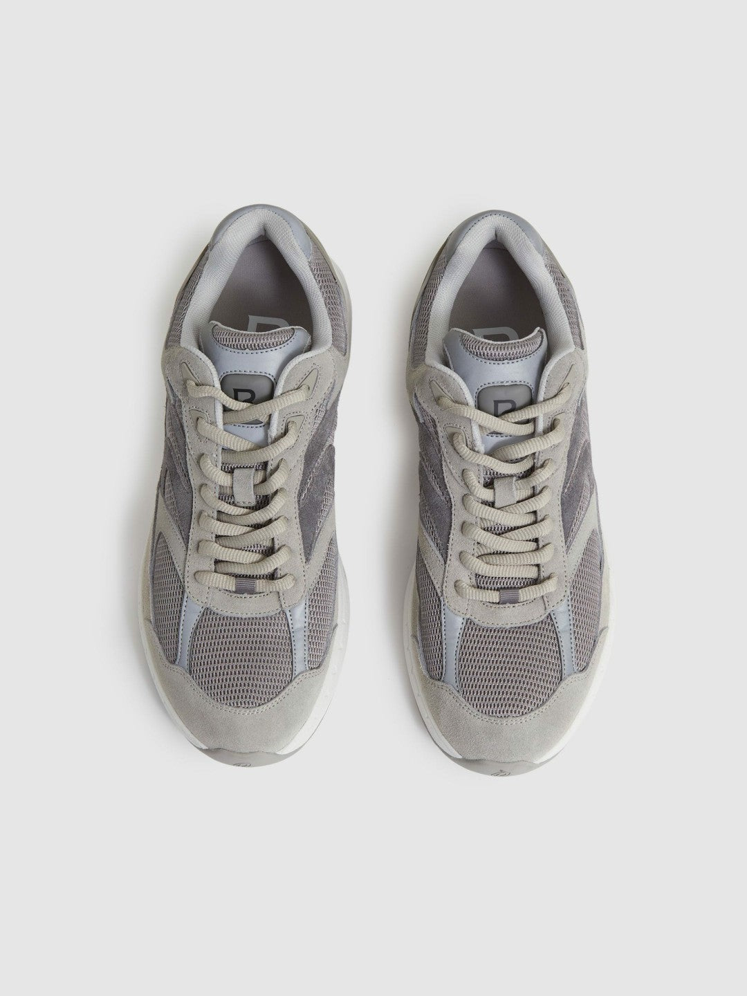 Reiss Panelled Running Trainers in Grey