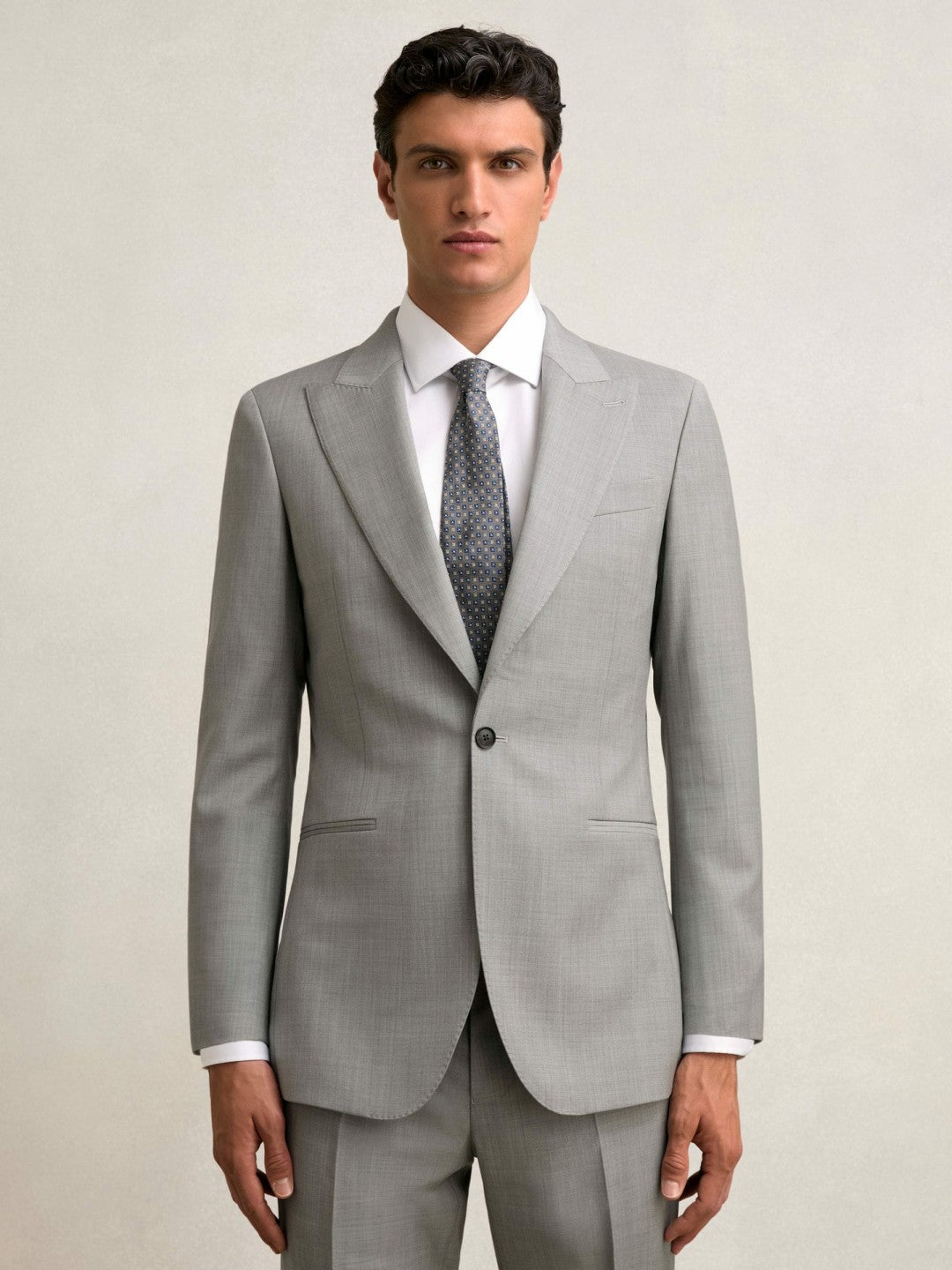 Reiss Slim-Fit Wool Single Breasted Suit Blazer in Mid Grey