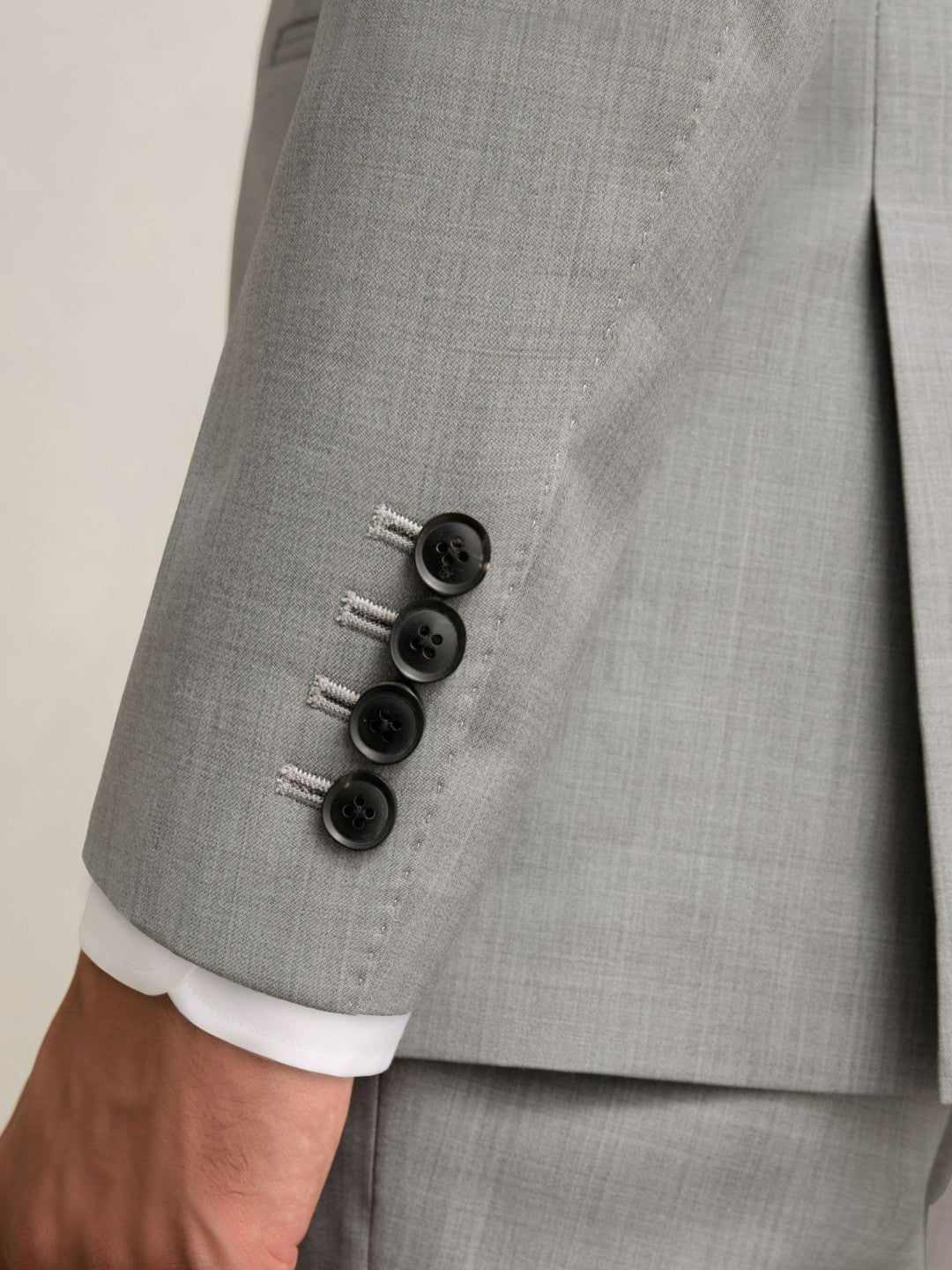 Reiss Slim-Fit Wool Single Breasted Suit Blazer in Mid Grey