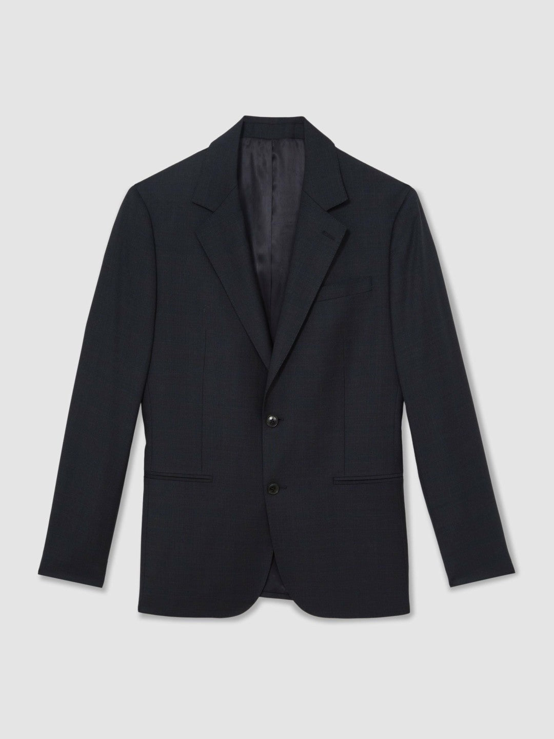 Reiss Slim-Fit Wool Single Breasted Check Suit Blazer in Navy