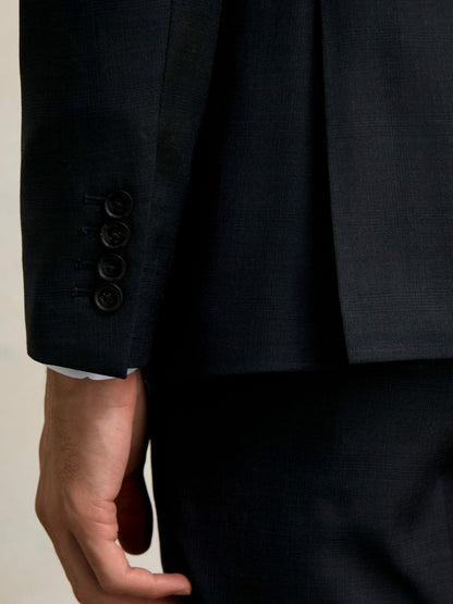 Reiss Slim-Fit Wool Single Breasted Check Suit Blazer in Navy