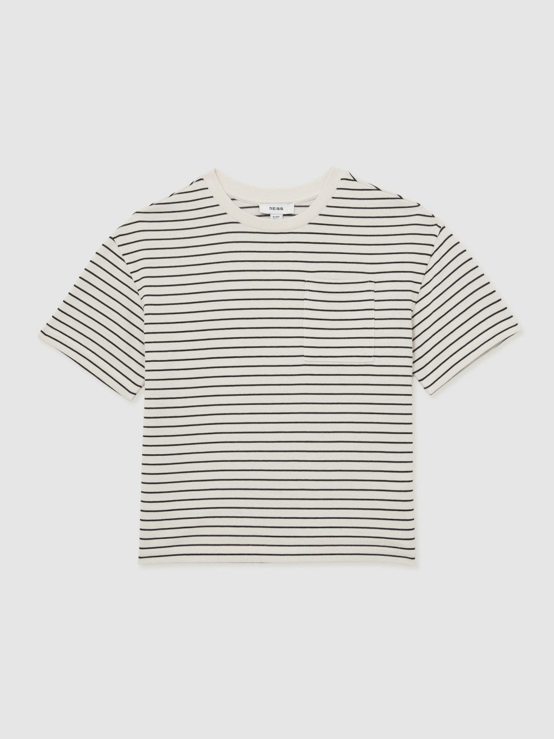 Reiss 13-14 yrs Cotton-Blend Stripe T-Shirt in White/Navy