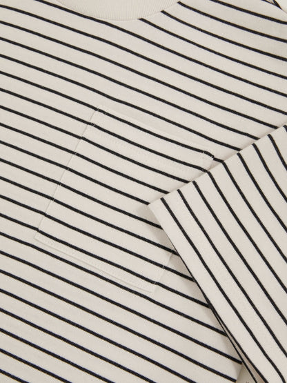 Reiss 13-14 yrs Cotton-Blend Stripe T-Shirt in White/Navy