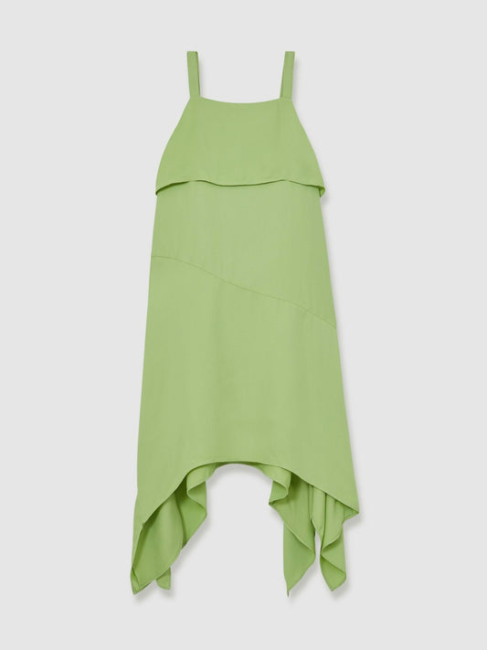 Reiss 13-14 yrs Handkerchief-Hem Sleeveless Dress in Green