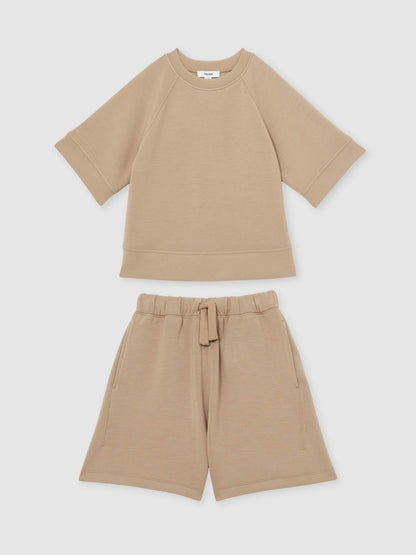 Reiss 3-9 yrs Modal-Blend Sweatshirt And Shorts Set in Mink
