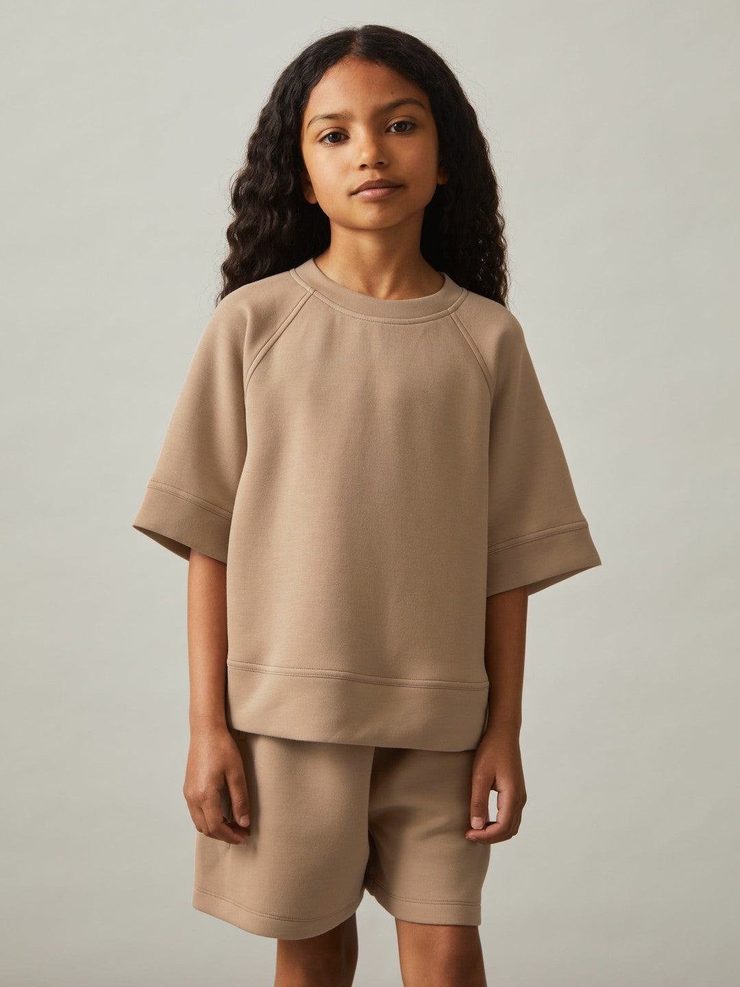 Reiss 3-9 yrs Modal-Blend Sweatshirt And Shorts Set in Mink
