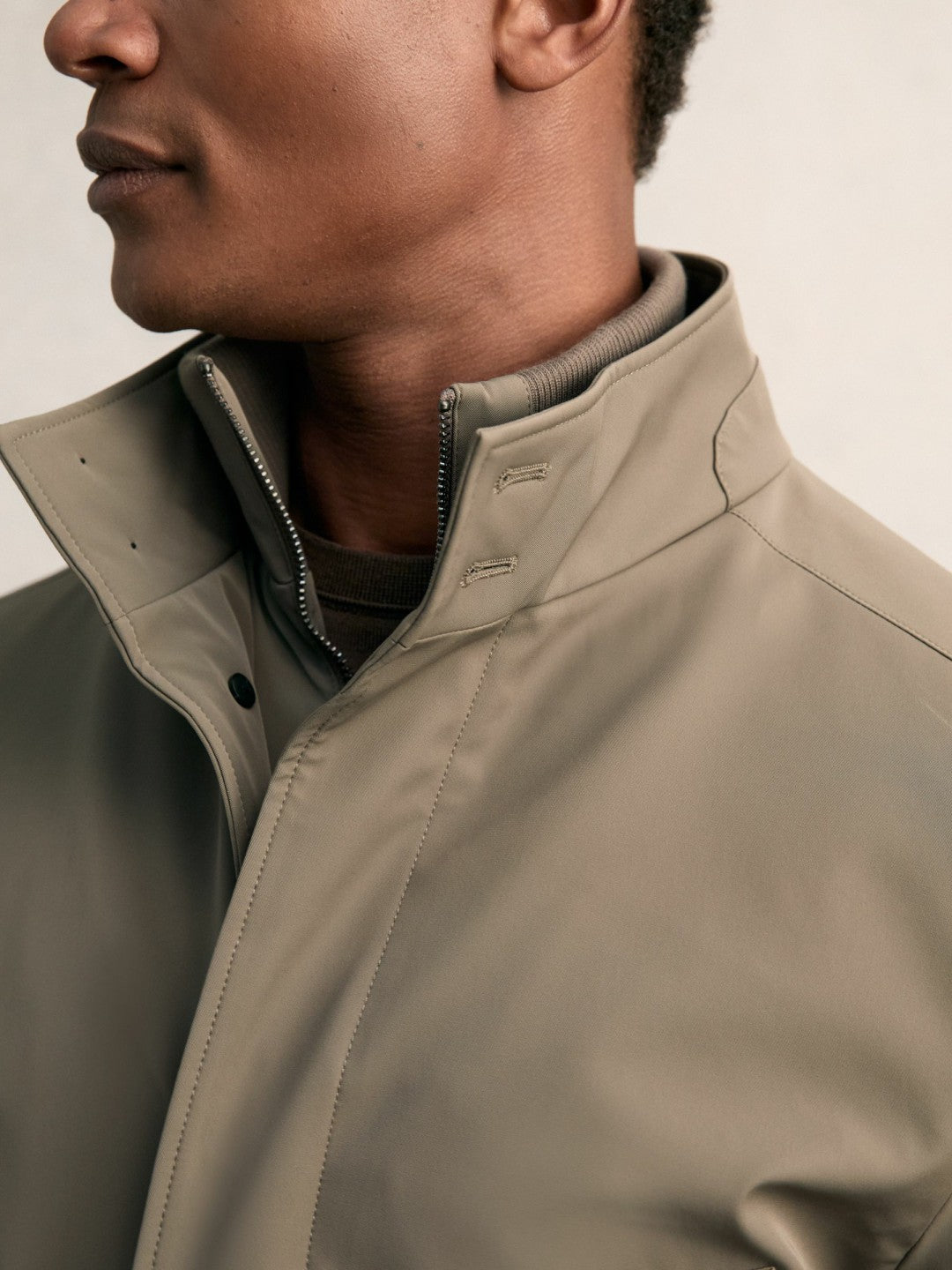 Reiss Hybrid Removable-Gilet Overcoat in Mushroom Brown
