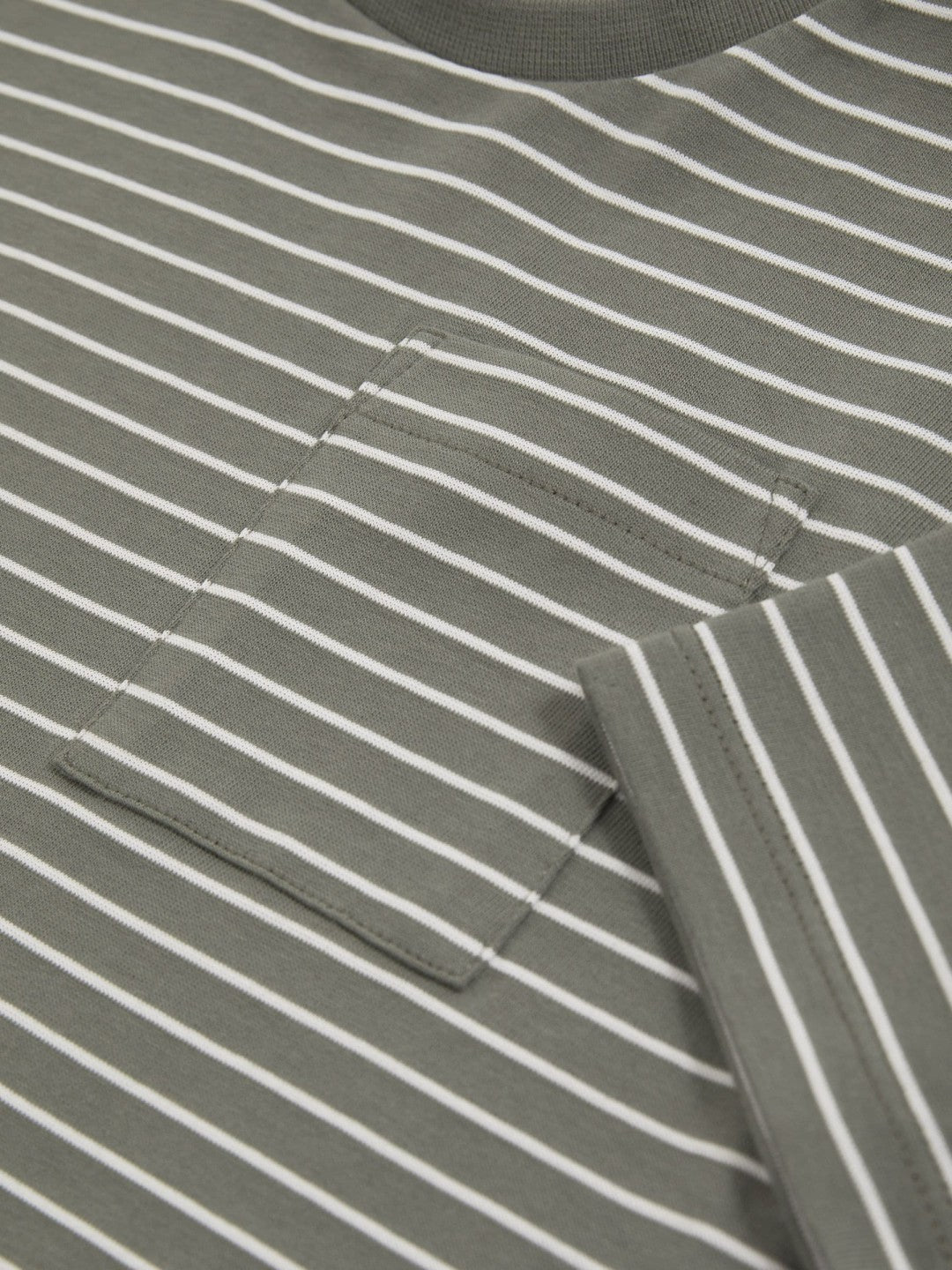Reiss 13-14 yrs Cotton-Blend Stripe T-Shirt in Sage/White