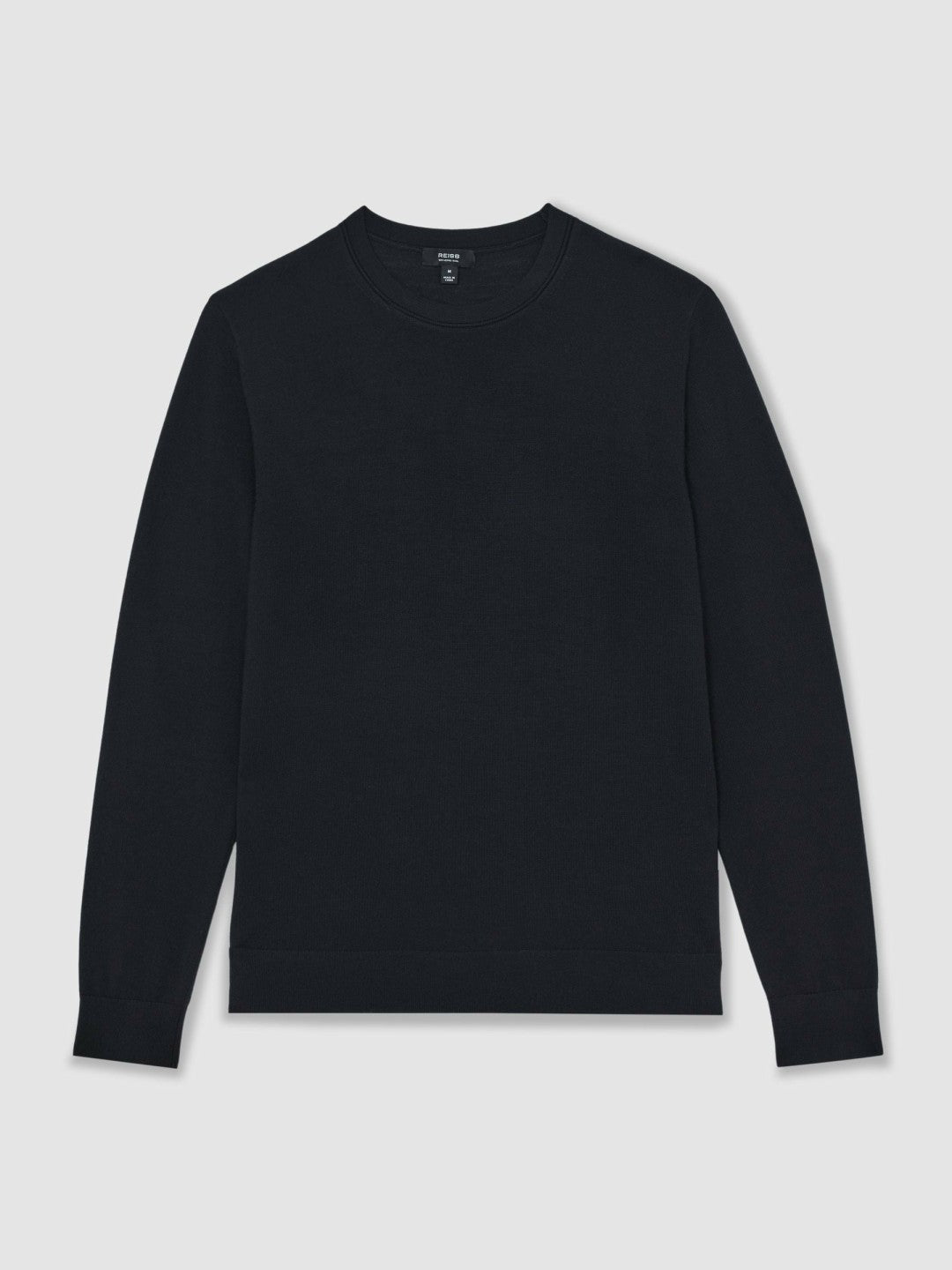 Reiss Merino Wool Crew Neck Jumper in Midnight Navy