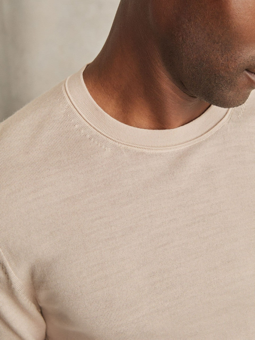 Reiss Merino-Wool Crew-Neck Jumper in Beige