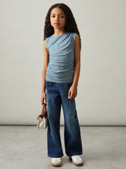 Reiss 3-9 yrs Ruched Jersey Vest in Blue
