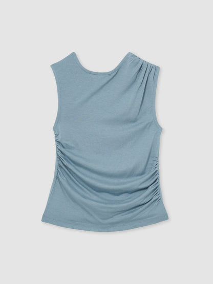 Reiss 3-9 yrs Ruched Jersey Vest in Blue