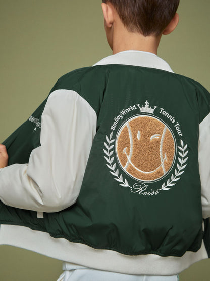 Reiss 13-14 yrs SmileyWorld Bomber Jacket in Dark Green