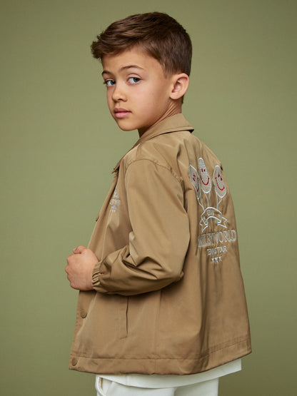 Reiss 9-13 yrs SmileyWorld Harrington Jacket in Stone
