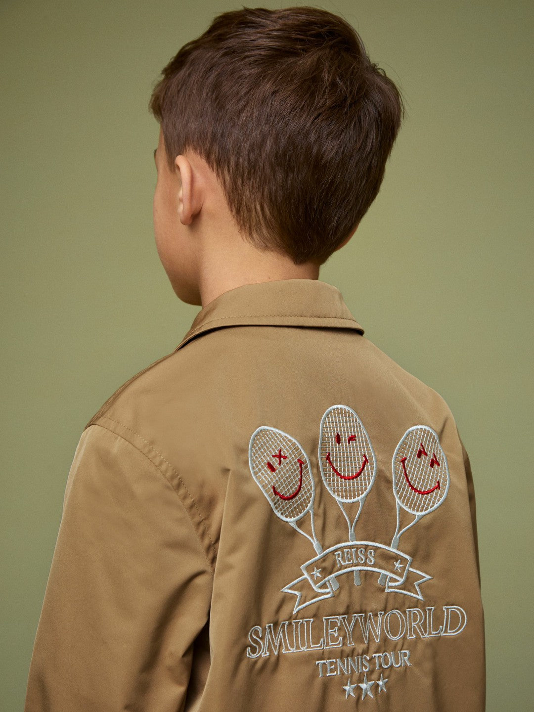 Reiss 9-13 yrs SmileyWorld Harrington Jacket in Stone