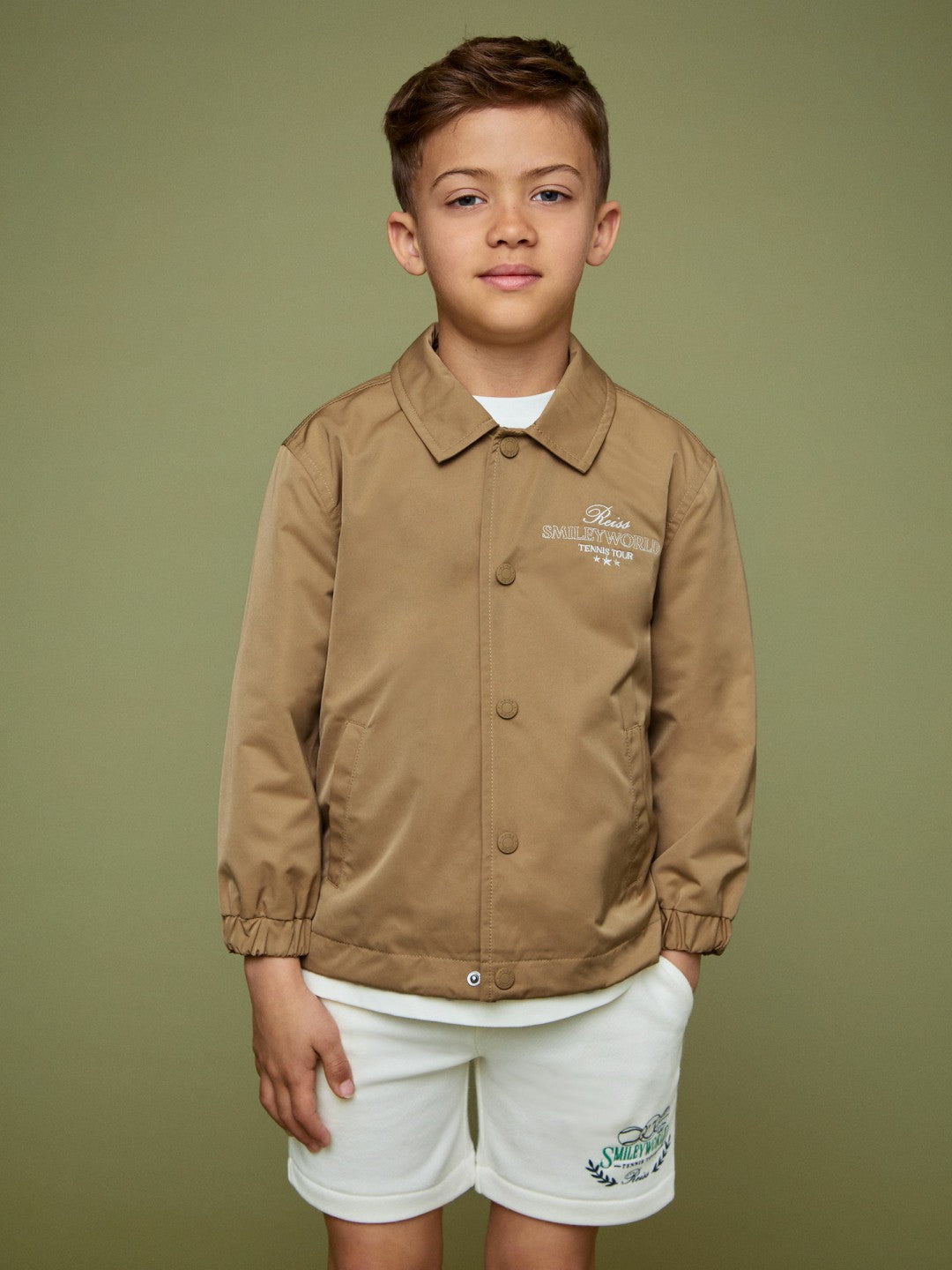 Reiss 9-13 yrs SmileyWorld Harrington Jacket in Stone