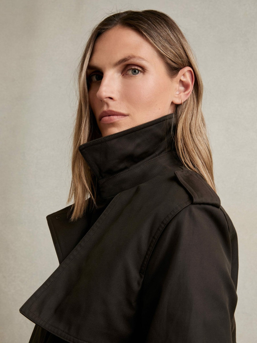 Reiss Hooded Insert Trench Coat in Chocolate Brown