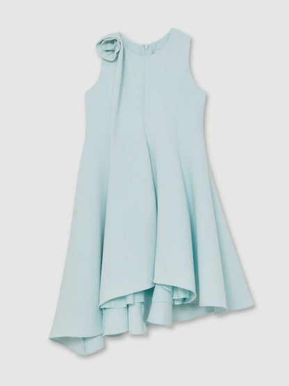 Reiss 13-14 yrs Flower-Detail Fit-And-Flare Dress in Blue