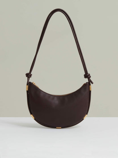 Reiss Leather Rope Strap Shoulder Bag in Oxblood