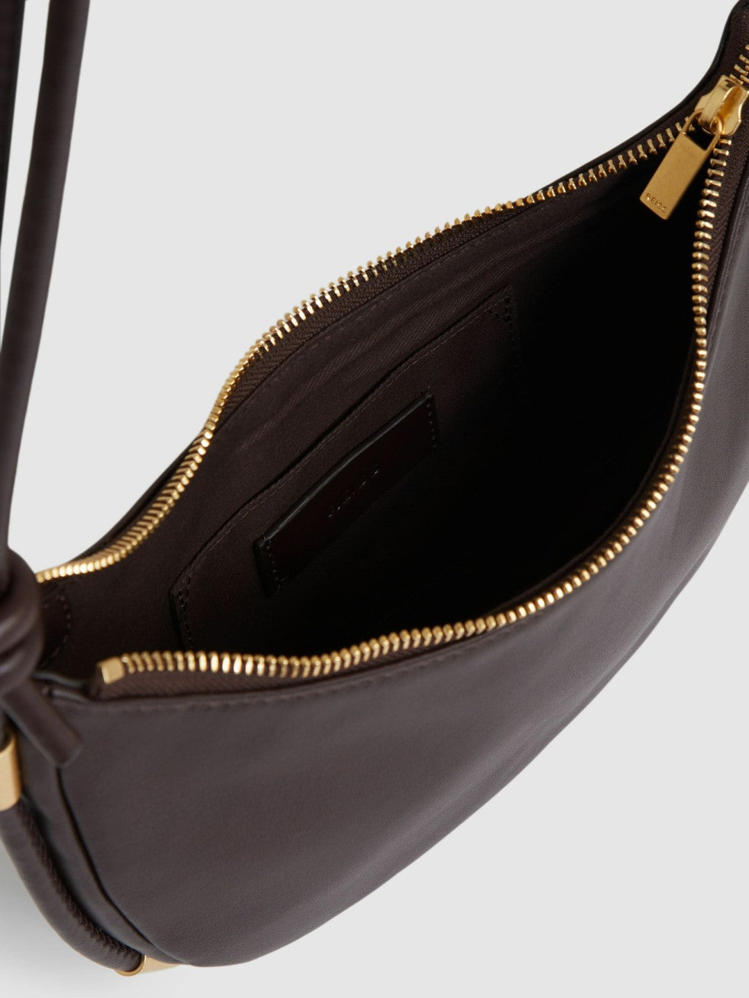 Reiss Leather Rope Strap Shoulder Bag in Oxblood